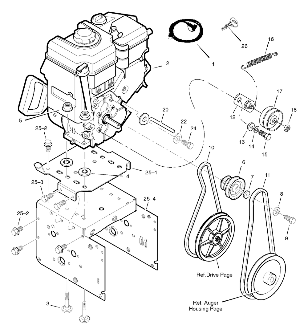Engine Diagram and Parts List for 629101X85A 2005 Briggs and Stratton Snow Blower
